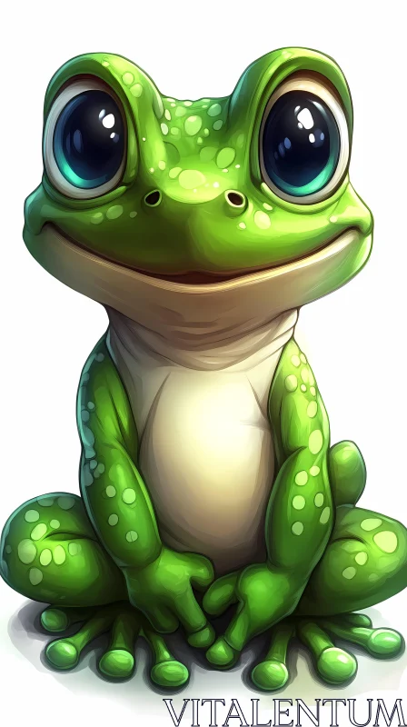 Charming Cartoon Frog Art AI Image