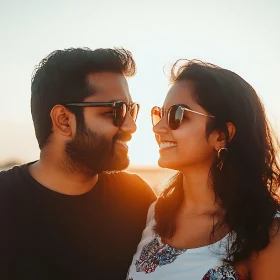 Couple in Sunglasses at Sunset