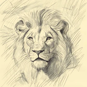 Monochrome Lion Portrait