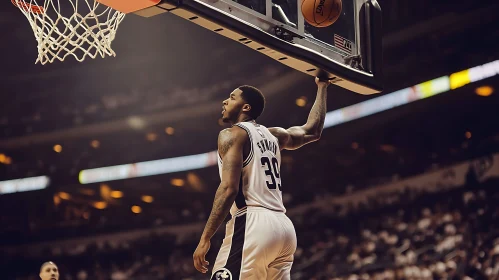 Athlete Performing Slam Dunk