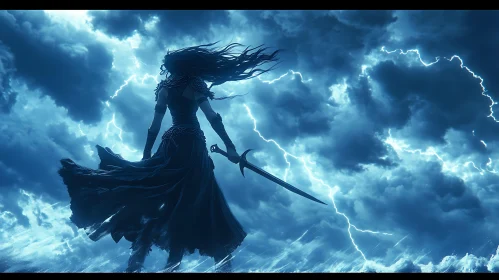 Warrior Woman in Storm