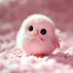 Fluffy Pink Chick Portrait - Cute Animal