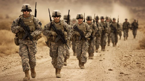 Army Soldiers on Desert Patrol