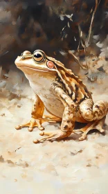 Frog Artwork with Earthy Tones