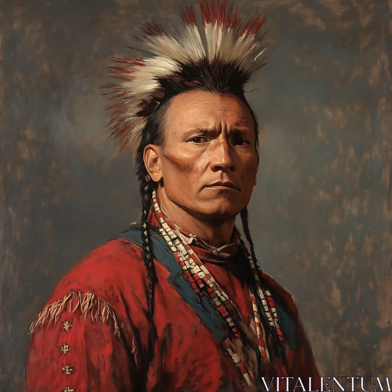 AI ART Portrait of a Man with Traditional Headdress