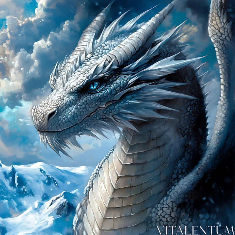 AI ART Frozen Skies Dragon Art