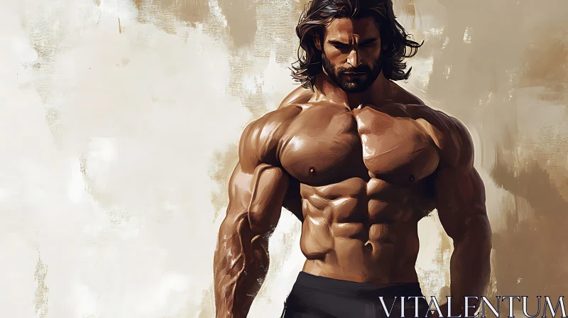 AI ART Muscular Man Artistic Depiction