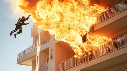 Heroic Firefighter Battles Intense Blaze