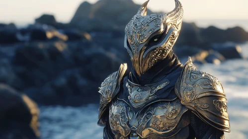 Ornate Armor by the Ocean