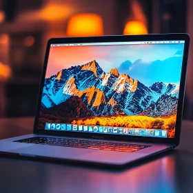 Stunning Landscape Wallpaper on Laptop Screen