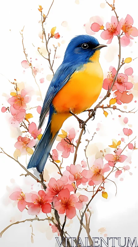 AI ART Vibrant Spring Bird Illustration