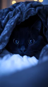 Mysterious Cat Under the Blanket