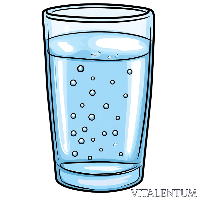 AI ART Clear Water Glass Illustration