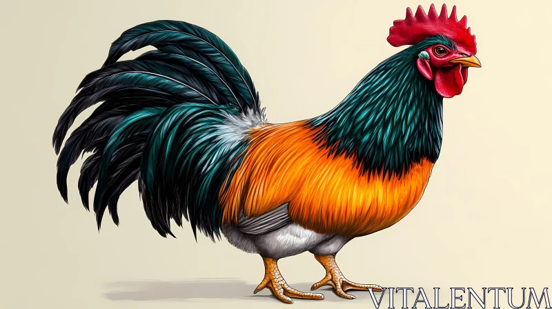 Rooster in Vibrant Plumage AI Image