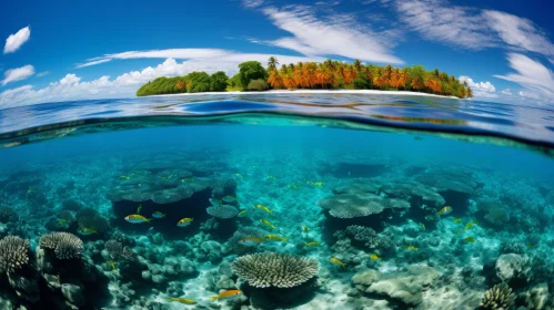 Nature's Underwater Wonders: Ocean, Reef and Island