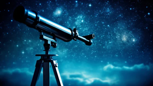 Telescope with Stars and Space: A Dreamlike Journey into the Universe