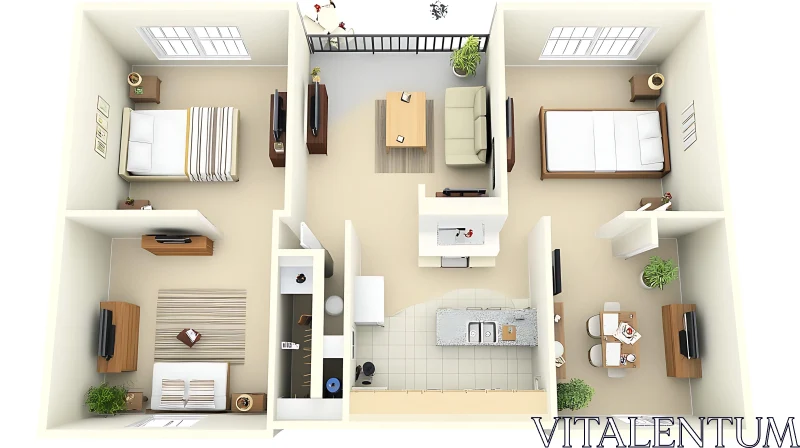 Apartment Layout Blueprint AI Image