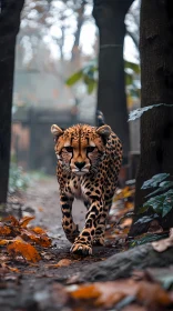 Cheetah Strolling Through the Woods
