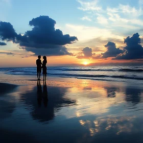 Couple at Sunset on Beach