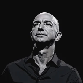 Jeff Bezos Portrait with Black Background