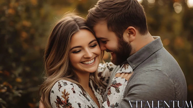 Affectionate Couple Smiling Portrait AI Image