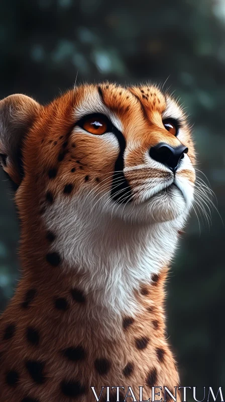 AI ART Close-Up of a Wild Cheetah