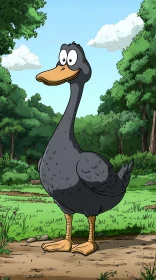 Cartoon Duck in Nature