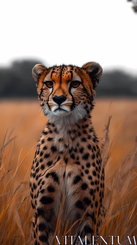 Wild Cheetah in Natural Habitat AI Image