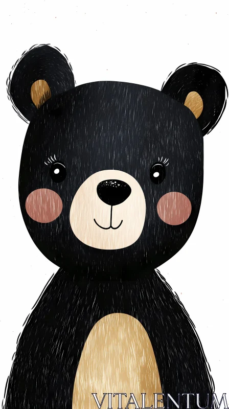 Charming Bear Art with Friendly Expression AI Image