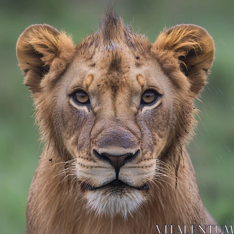 AI ART Lion Cub Close-Up