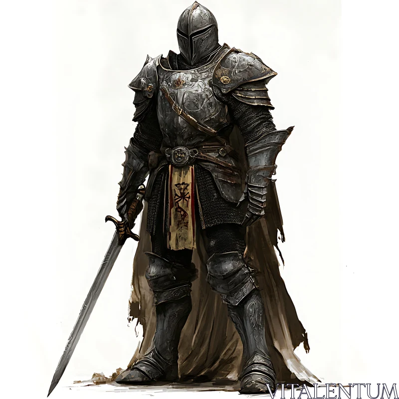 AI ART Armored Knight with Sword