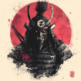 Red-Eyed Samurai: A Portrait of Menace