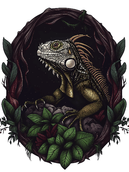 Exquisite Iguana T-Shirt Design - Nature's Elegance POD Design