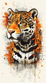 Leopard in Abstract Splatter Art