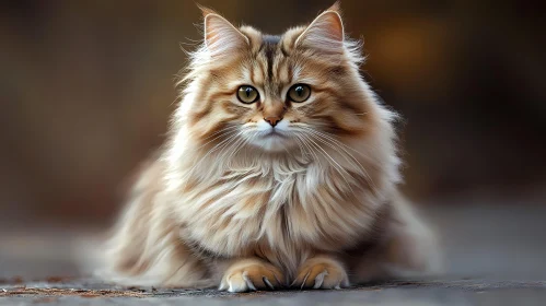 Adorable Fluffy Cat with Warm Tones