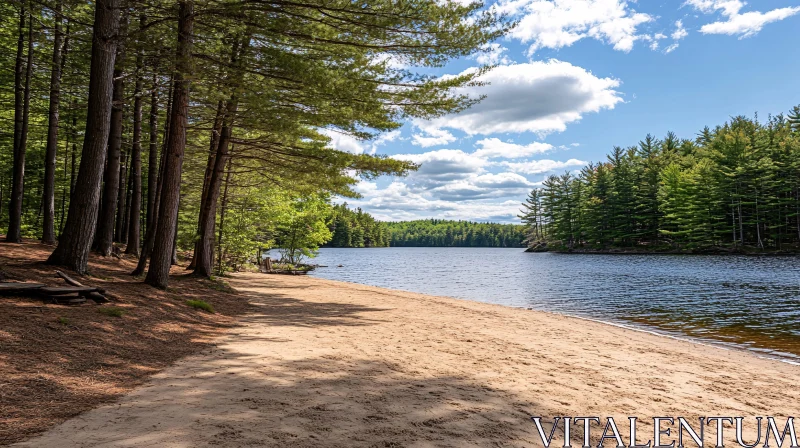 AI ART Tranquil Lake Scene in the Forest