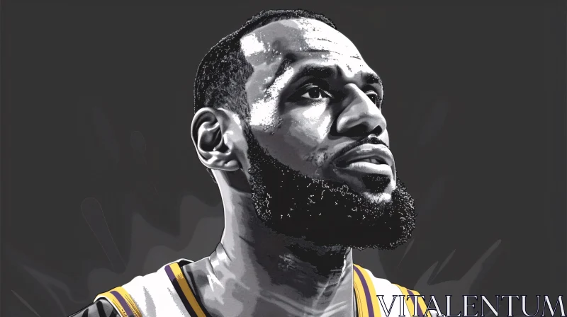 LeBron James Sports Art AI Image