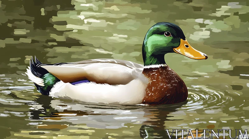 AI ART Illustration of a Mallard Duck