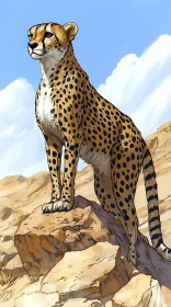 Cheetah in Arid Wilderness