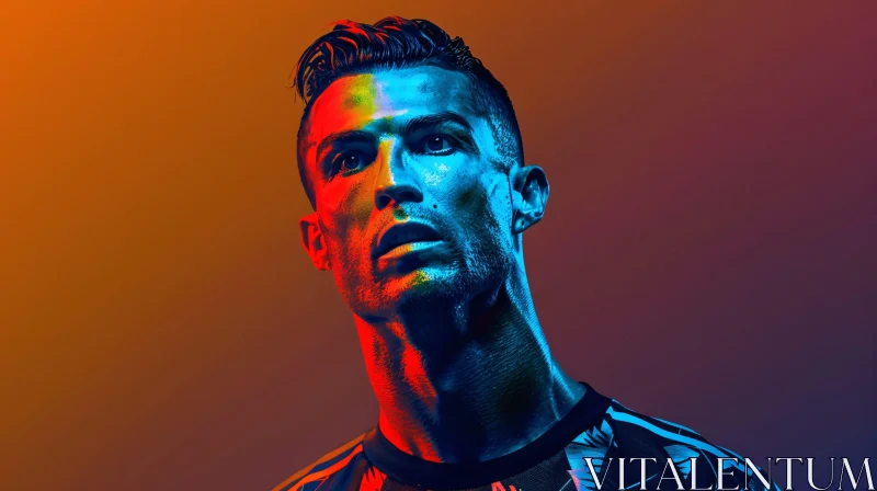 Abstract Lighting Portrait of Cristiano Ronaldo AI Image