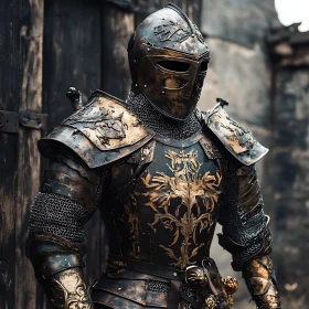 Armored Knight with Floral Design