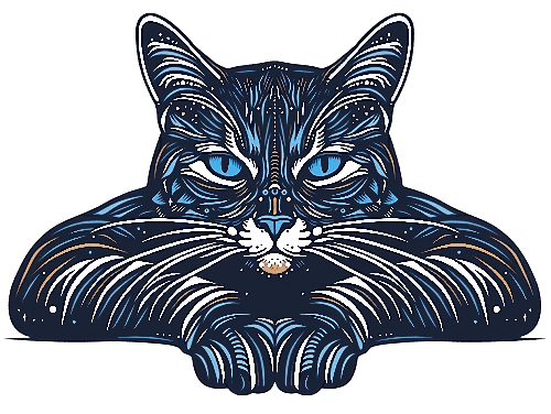 POD Design Cartoon Style Vector Illustration of a Cat