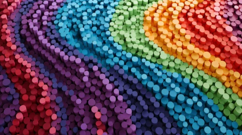 Colorful Abstract Rainbow Paper Circles Artwork