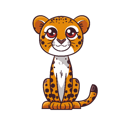 Cute Cartoon Cheetah T-Shirt Design for Kids