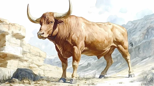 Bull in Natural Setting