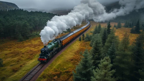 Enchanting Steam Train Journey Through a Lush Forest