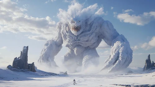 Icy Giant: A Fantasy Monster Scene