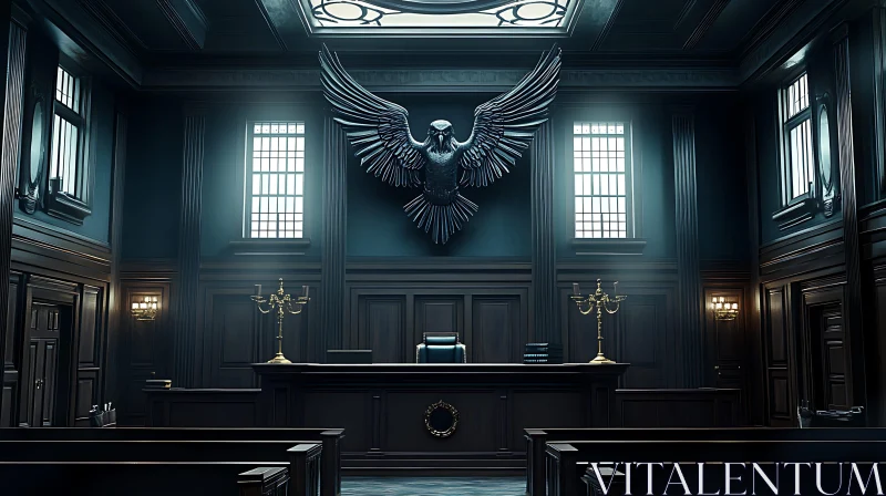 AI ART Classical Courtroom Interior with Eagle Decor