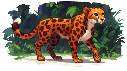 Leopard in Lush Jungle