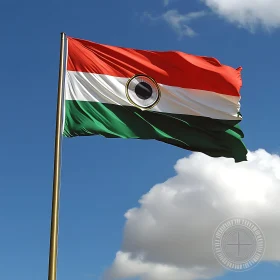 Flag with Circular Emblem